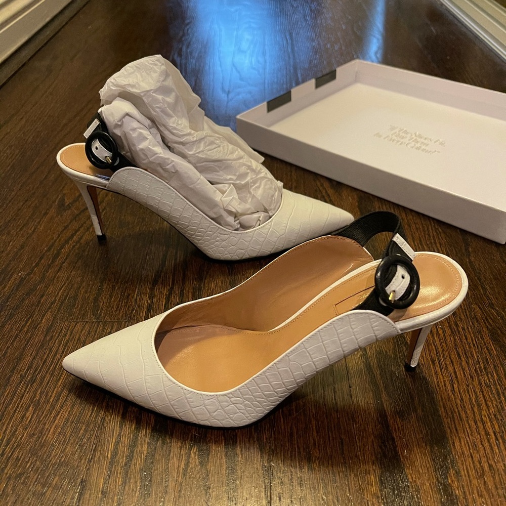 Aquazzura Yale 75 Striped Slingback Pump size 6.5